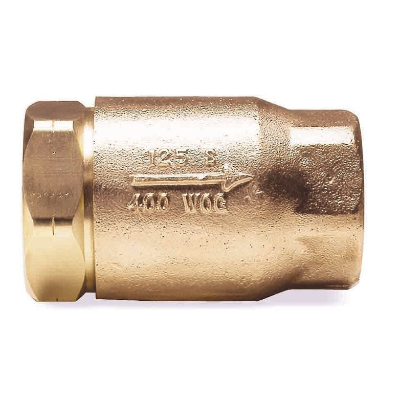 Check Valve 3/4" Bronze In-Line Ball Threaded Cone Type Lead Free Max Pressure 400 PSI,125 PSI Steam