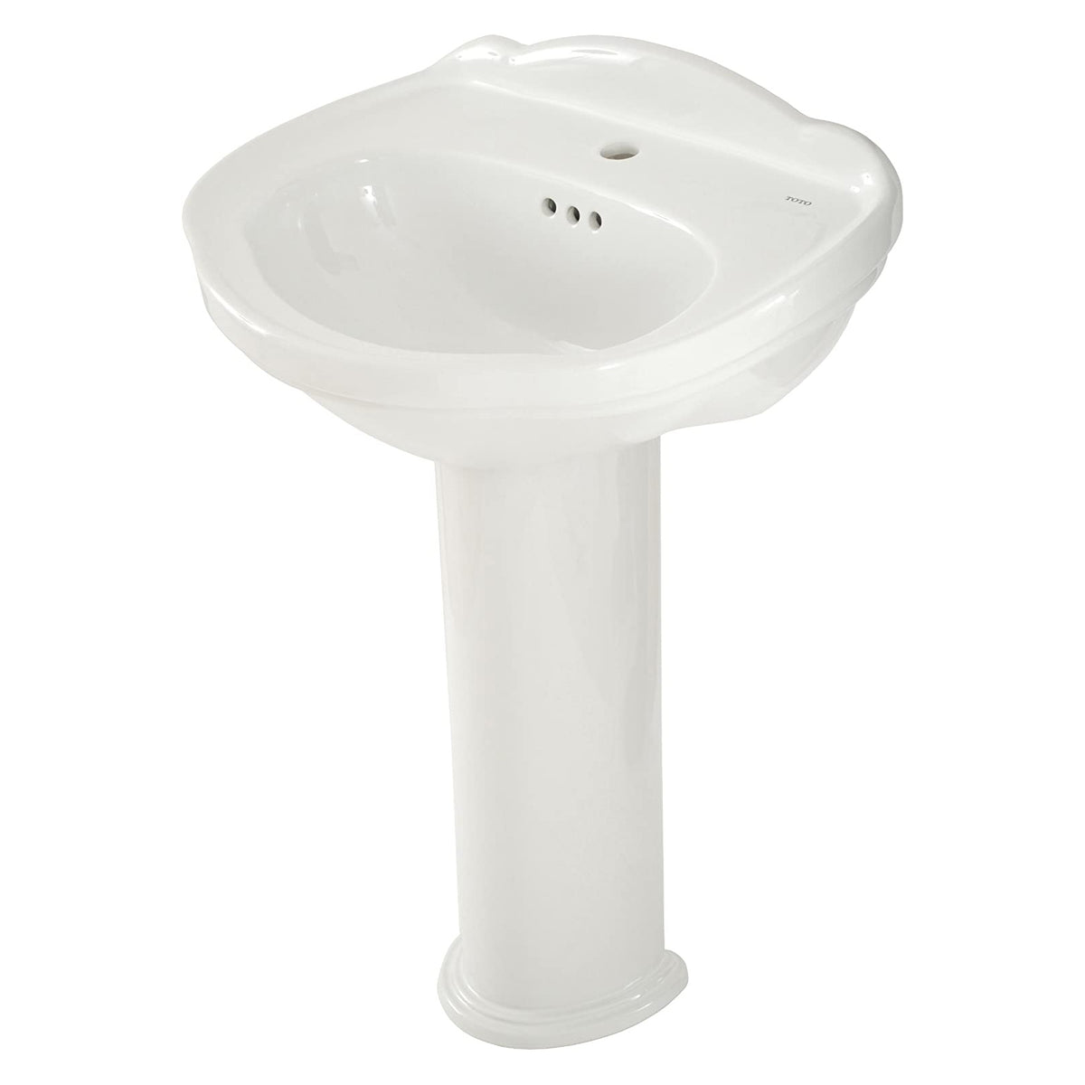 Whitney 25x19" Pedestal Lav Set w/1 Fct Hole in Cotton White