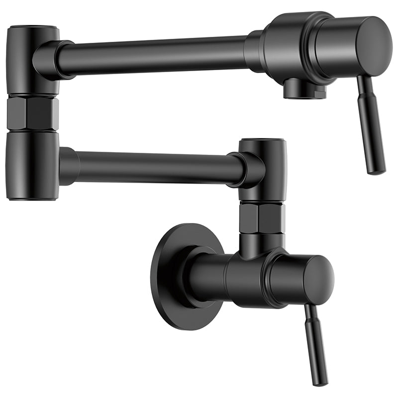 Brizo Single Hole Wall Mount Pot Filler in Matte Black
