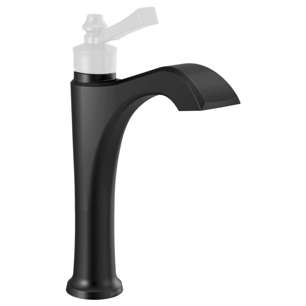 Dorval 1-Cross Hdl Mid-Height Vessel Faucet in Matte Black
