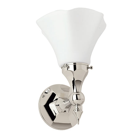 Empire Single Light w/Polished Nickel Finish/Satin Opal Glass