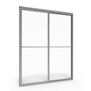Deluxe 44~46-1/4x68" Sliding Shower Door in Silver/Rain