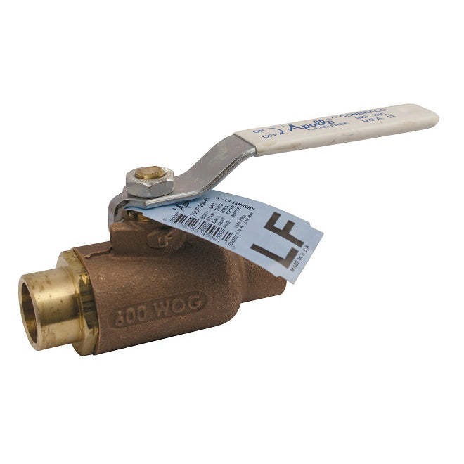 Ball Valve 3" Bronze Solder 2-Piece Standard Port Lead Free Max Pressure 600 PSI CWP