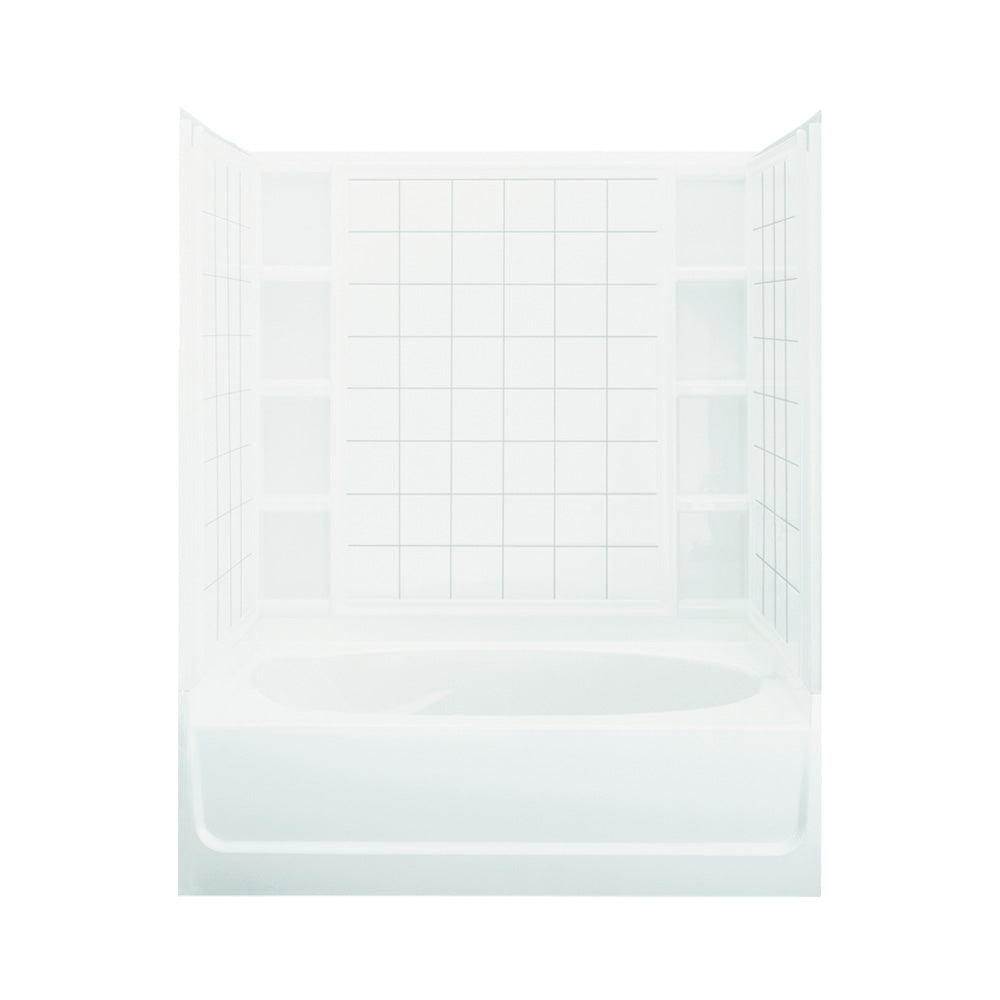 Sterling Ensemble Tile Tub & Shower 60x42x74-1/4" White Left Drain