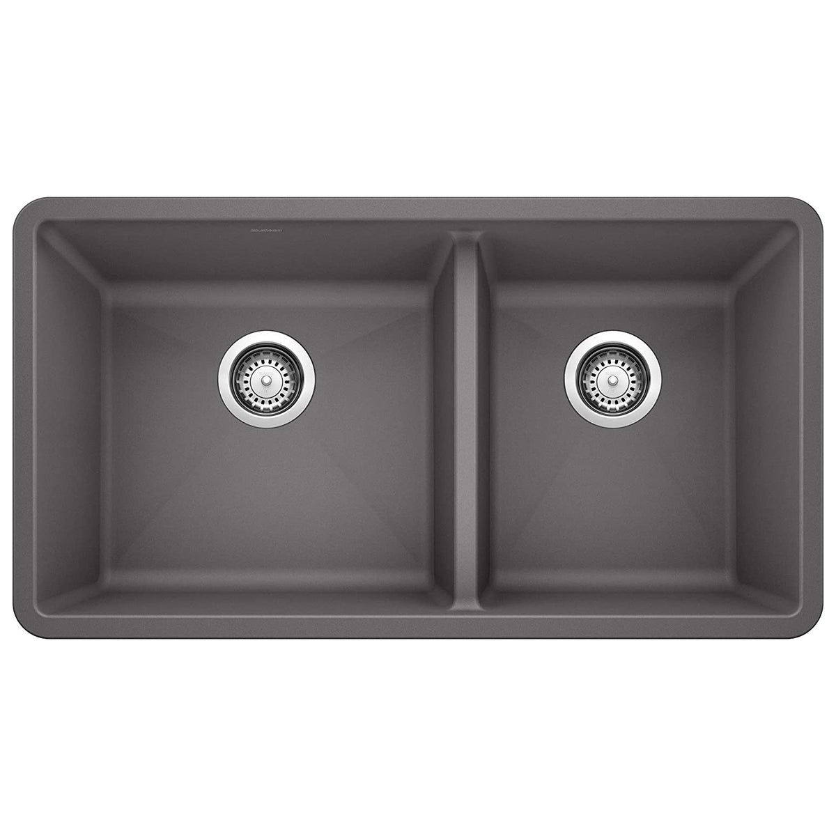 Precis 33x18x9-1/2" 1-3/4 Dbl Bowl Kitchen Sink in Cinder