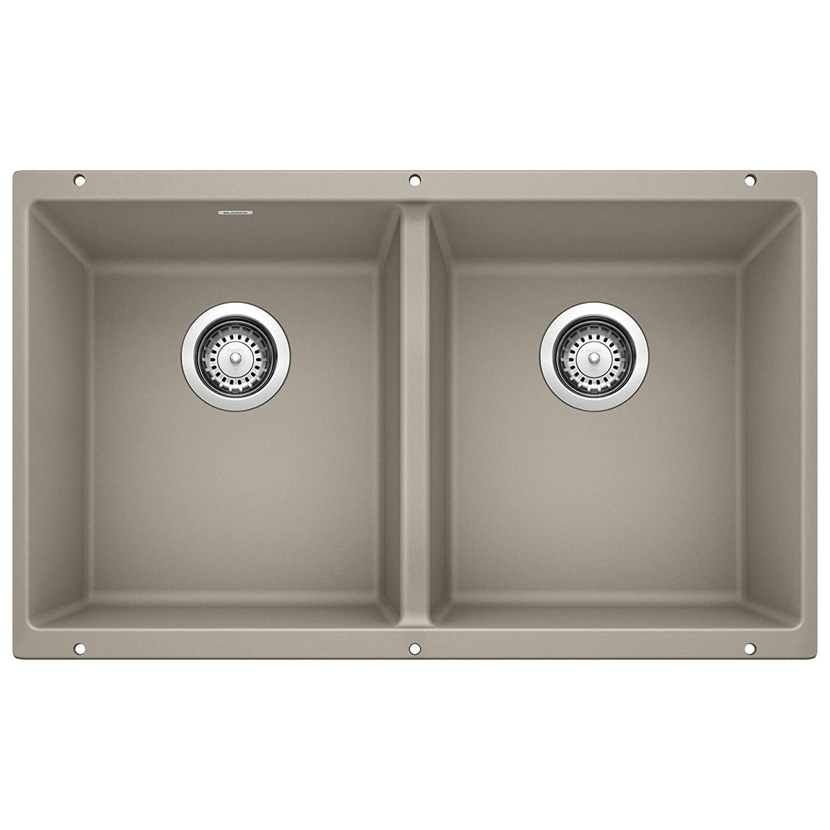 Precis 29-3/4x18-1/8x8" Equal Double Bowl Sink in Truffle