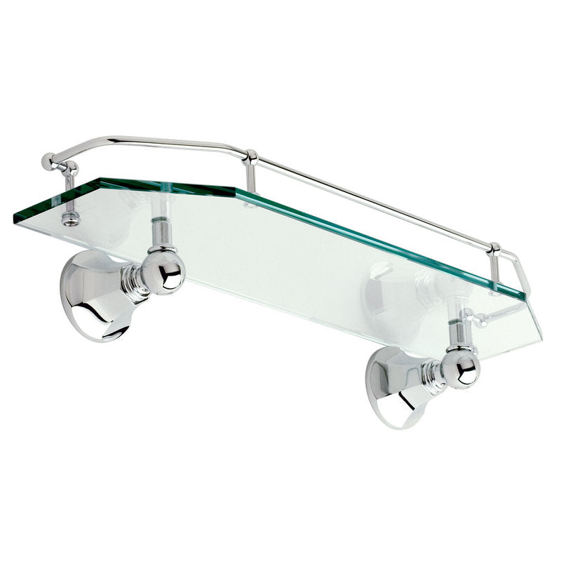Empire 24" Glass Shelf w/Gallery Rail in Polished Nickel