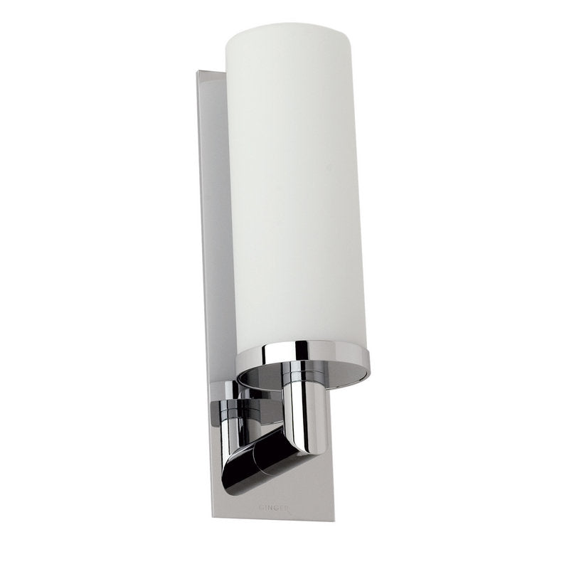 Surface Single Light in Polished Chome w/Satin Etch Opal Glass