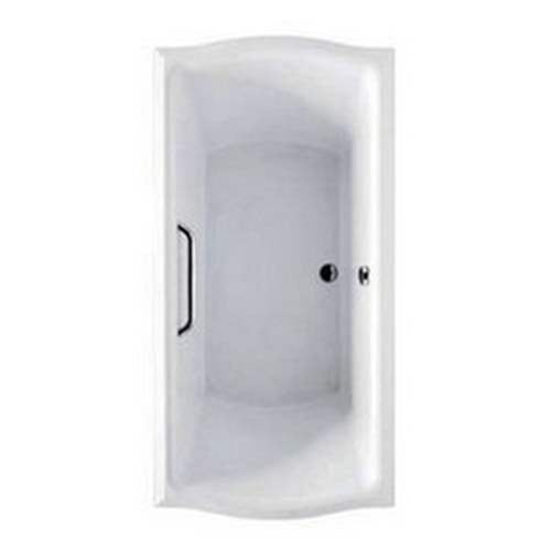 Clayton 60x32x24-3/8 Soaker Bathtub w/Chrome Grab Bar Cotton