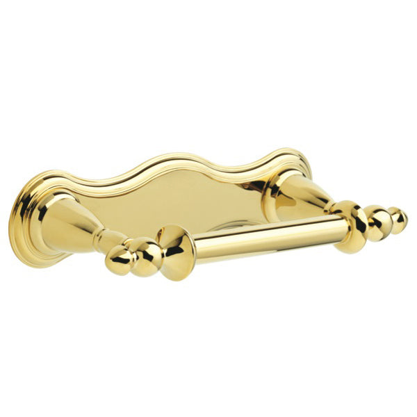 Victorian Double Post Pivoting Arm Toilet Tissue Holder Polished Brass