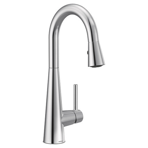Sleek 1-Handle Pulldown Bar/Prep Faucet in Chrome