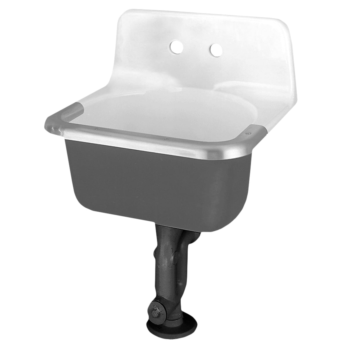 Akron 24x20-1/2" White Wall Mounted Cast Iron Utility Sink