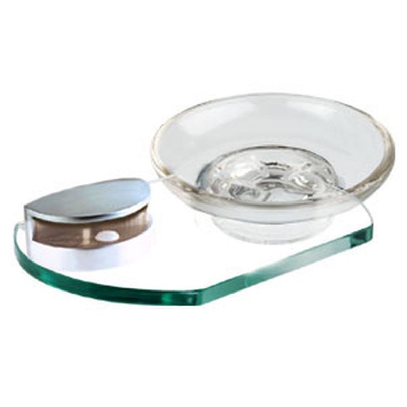 Euro Soap Dish w/Holder in Satin Nickel