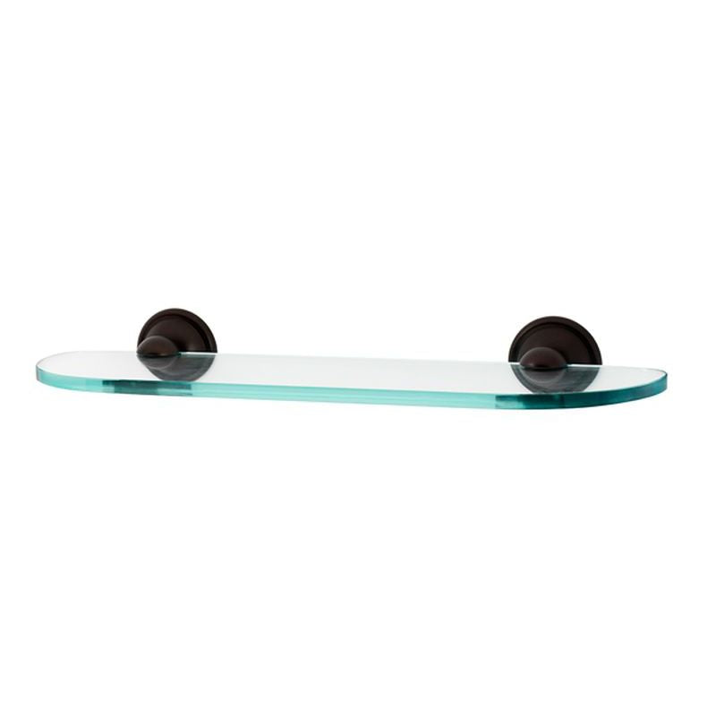 Yale 18" Glass Shelf w/Chocolate Bronze Brackets