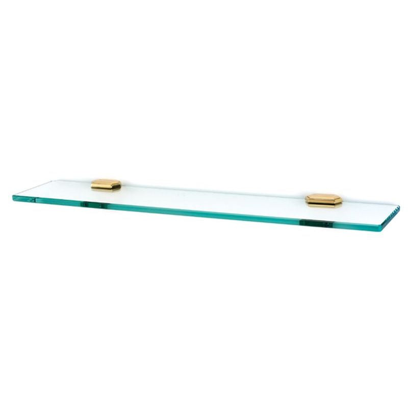 Nicole 24" Glass Shelf w/Brackets in Polished Brass