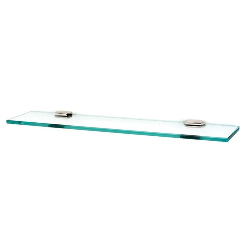 Nicole 24" Glass Shelf w/Brackets in Polished Nickel