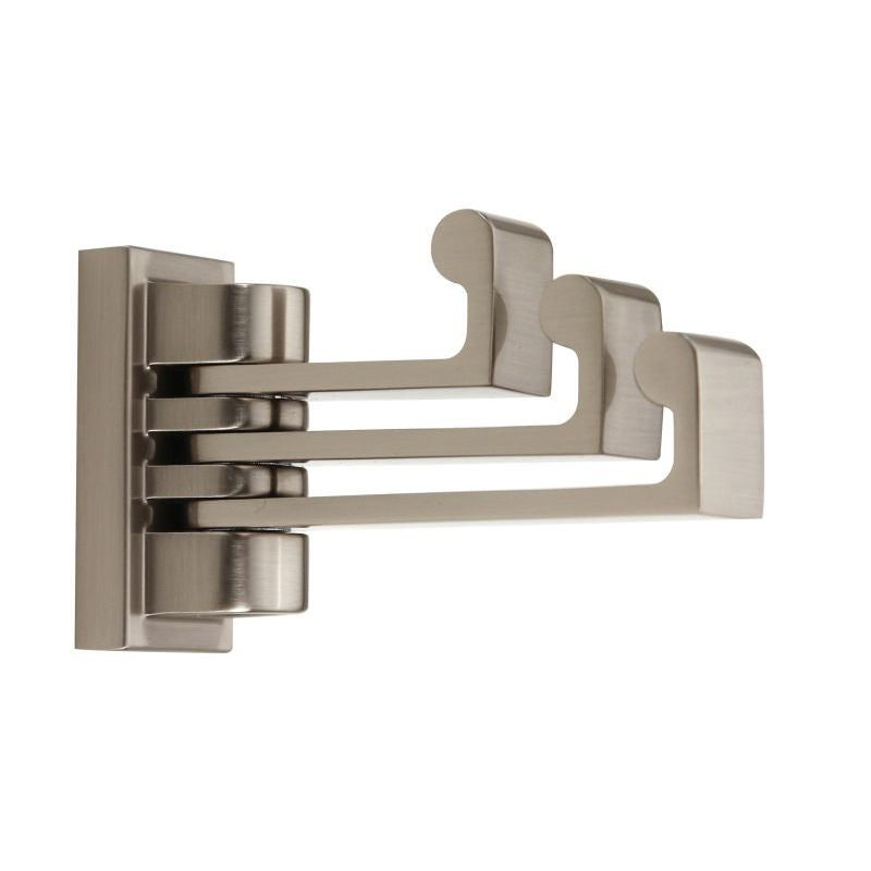Luna Triple Swivel Robe Hook in Satin Nickel