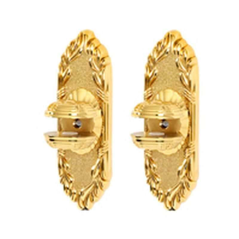 Ribbon & Reed Shelf Brackets in Polished Brass