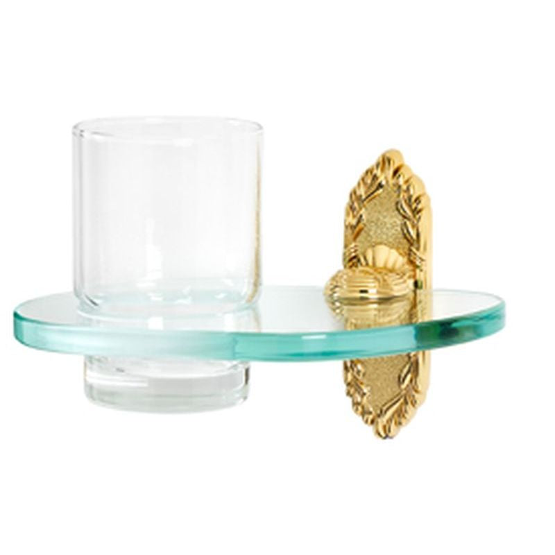 Ribbon & Reed Tumbler Holder w/Tumbler in Polished Brass