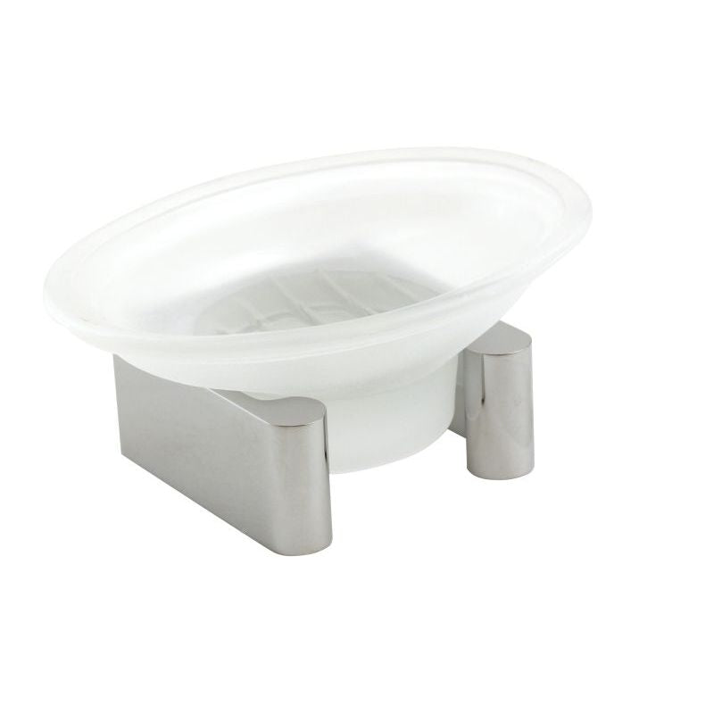 Luna Countertop Soap Dish w/Holder in Polished Chrome