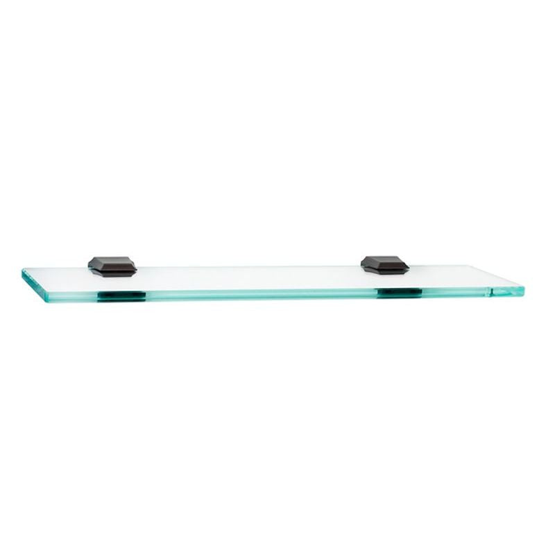 Geometric 18" Glass Shelf w/Brackets in Chocolate Bronze