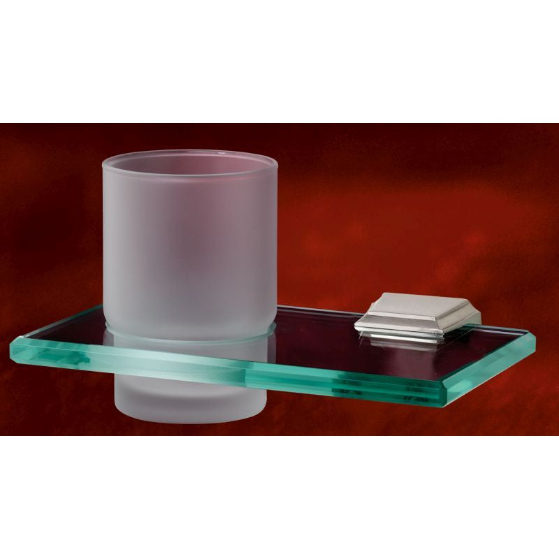 Geometric Tumbler Holder w/Tumbler in Satin Nickel