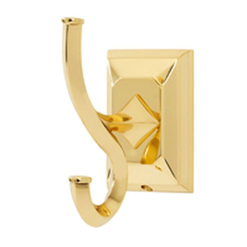 Geometric 4" Robe Hook in Polished Brass