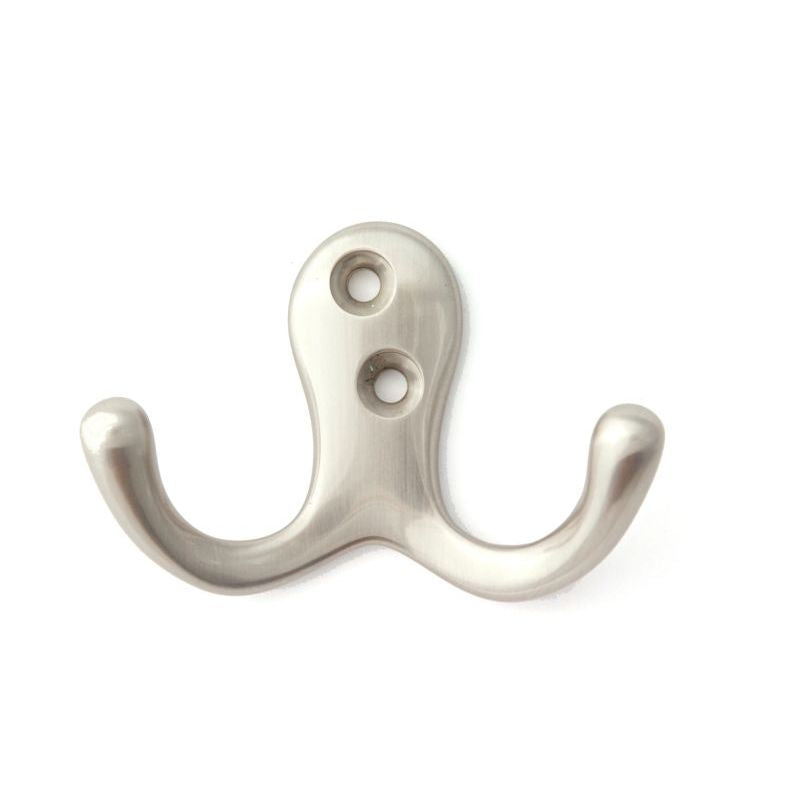 Double Robe Hook in Satin Nickel
