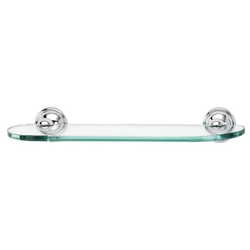 Yale 18" Glass Shelf w/Polished Chrome Brackets