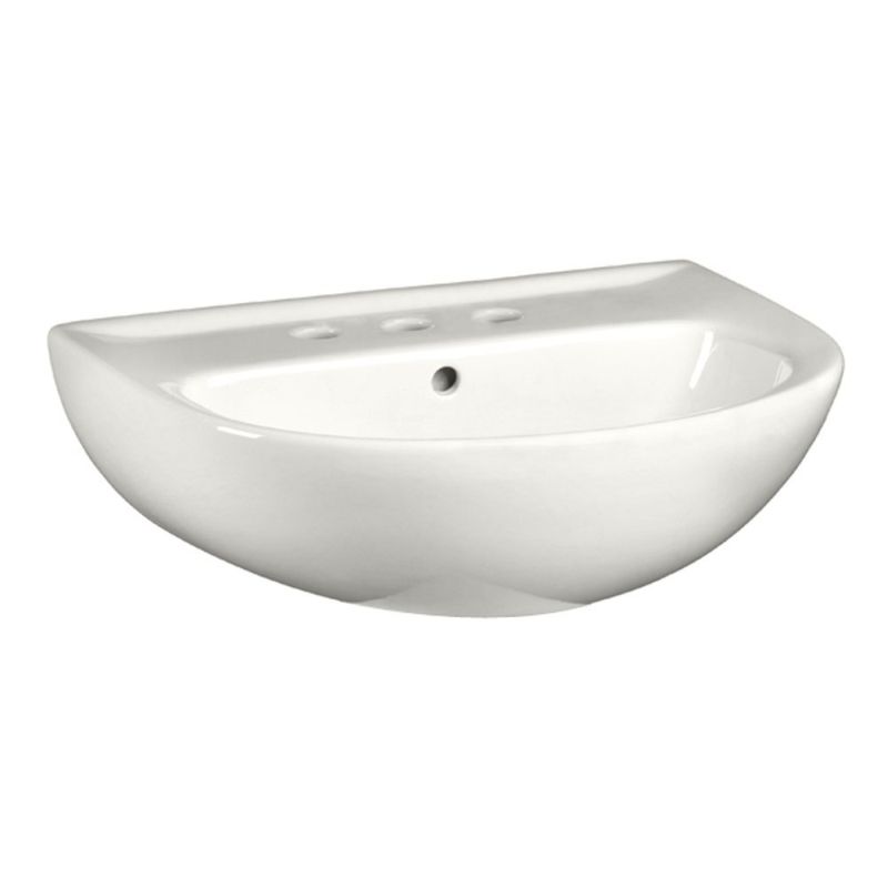 Evolution 24x18-3/4" Pedestal Sink in White w/8" Fct Centers