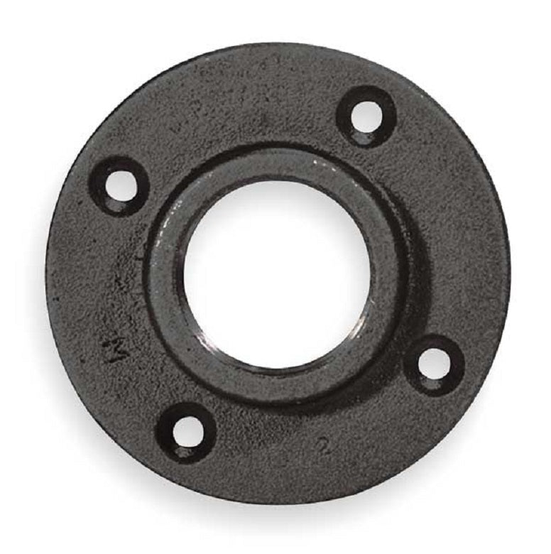 FLANGE 1 BLACK MALLEABLE IRON FLOOR MB FLF10 35706 - THREADED