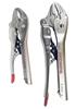 Pliers Set 2-Pc 6" & 10" Curved Jaw Auto Lock Steel Chrome