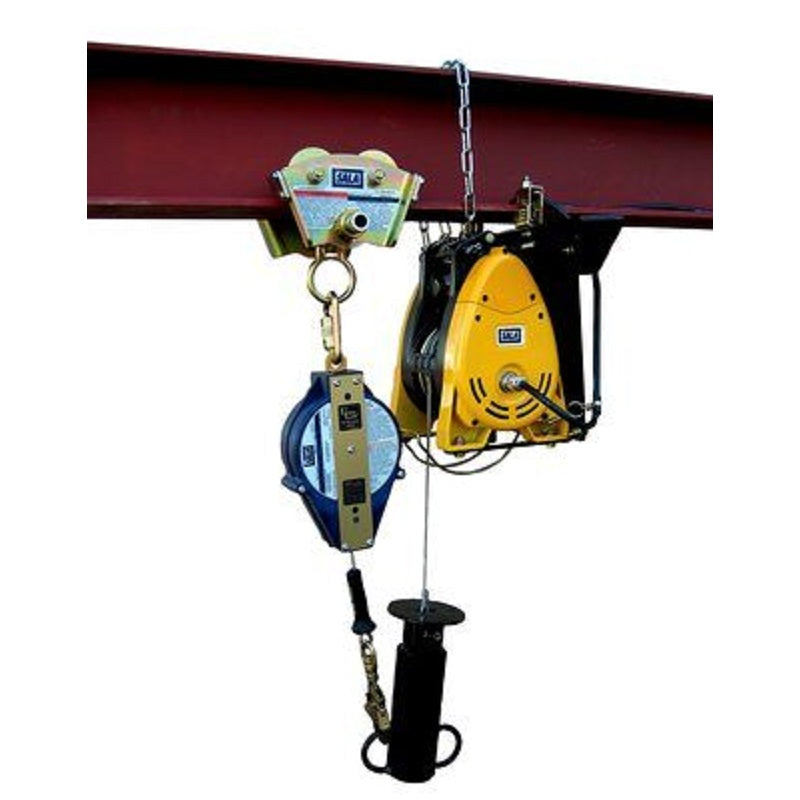 DBI Sala Remote Power Tagline System for Self Retracting Lifeline, Includes 100' 3/16" Galvanized Lifeline, Mounting Brackets & Controls