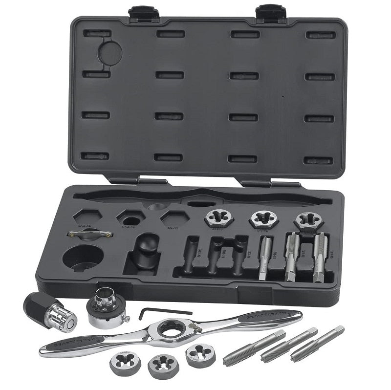 TAP & DIE SET 17PC - SAE 82808 - LRG RATCHETING
