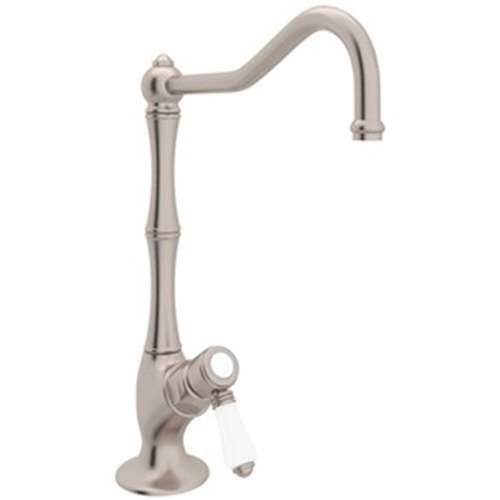Column Spout Filter Faucet in Satin Nickel w/Mini Porcelain Lever