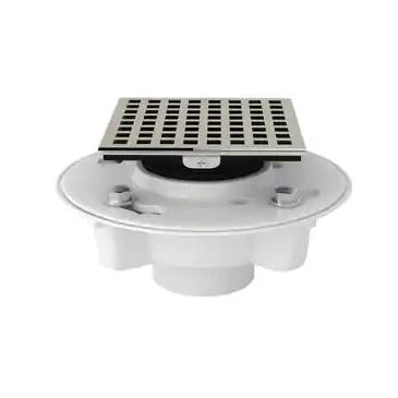 Spa Shower PVC 2x3" Drain Kit w/Matrix Decorative Cover in Polished Nickel