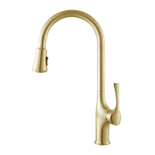 EOS-1 Stainless Steel Pull-Down Kitchen Faucet in Gold