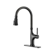 EOS-3 Stainless Steel Pull-Down Kitchen Faucet in Black