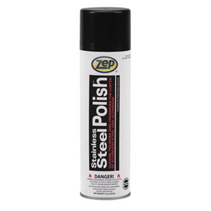CLEANER/POLISH 20 OZ AMBR 0143 AEROSOL - ZEP SS CLNR & POLISH 12/CASE