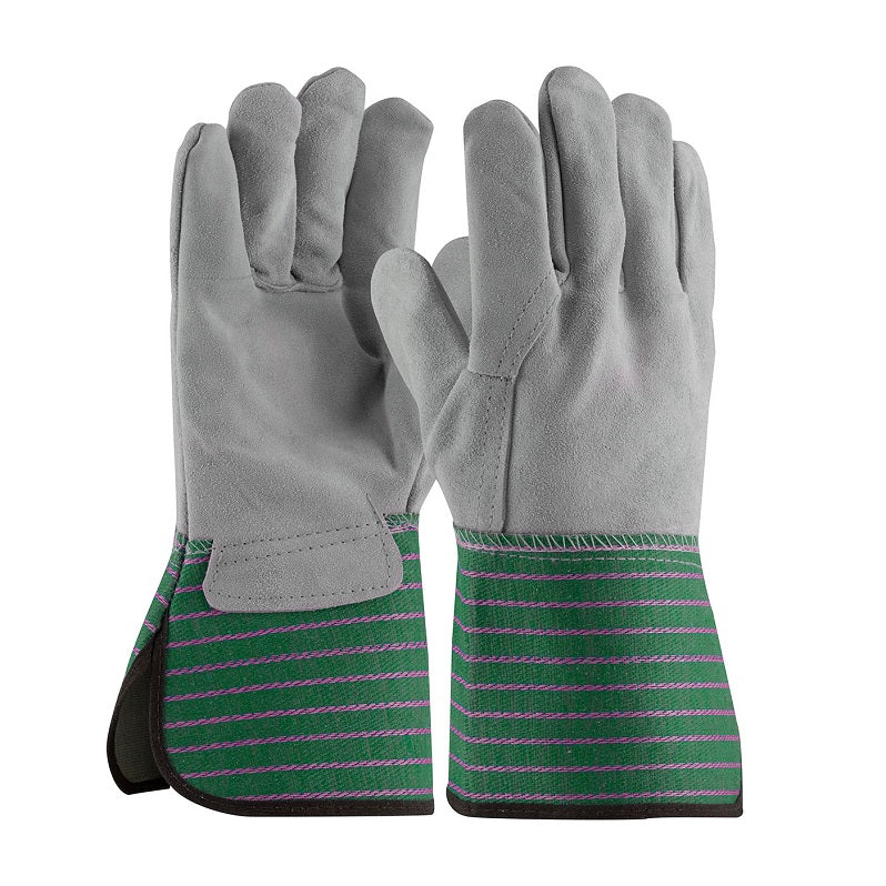 GLOVE 900-EA/M LEATHER PALM 4-1/2 RUBBERIZED GRN/PINK CUFF