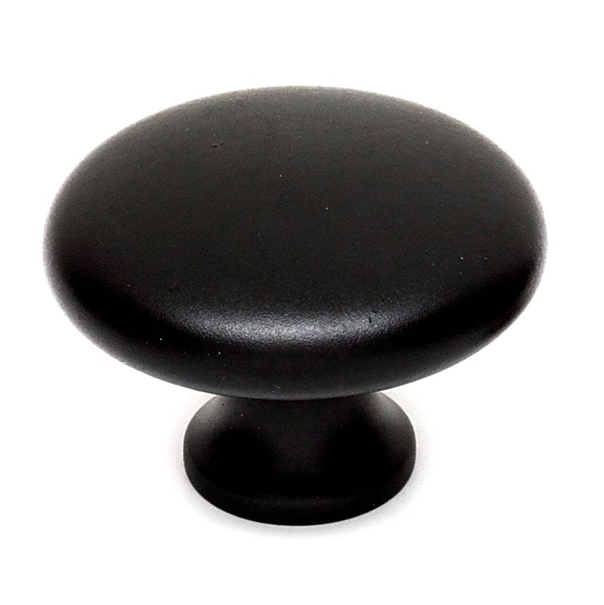 Traditional 1-1/2" Knob w/Matte Black Finish