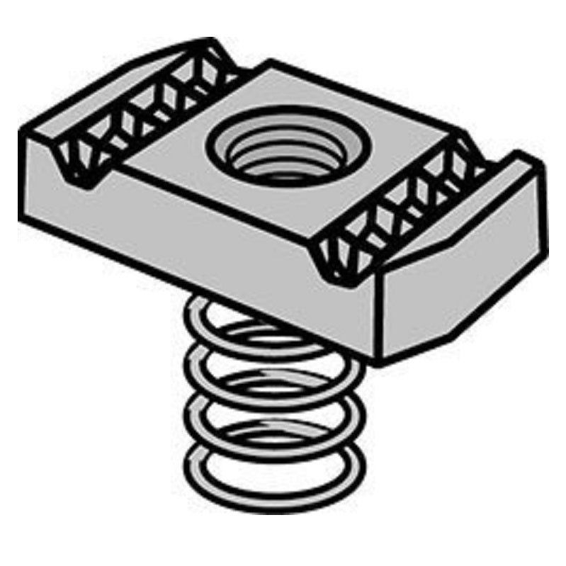 NUT 1/2-13 W/REGULAR SPRING SPRA1/2 S3108EG CLAMPING NUT F/A&B CHANNELS