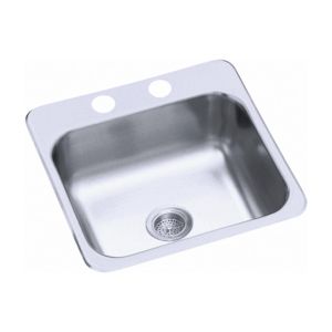 Entertainment 15x15x5-1/2" SS Single Bowl Bar Sink w/1 Hole