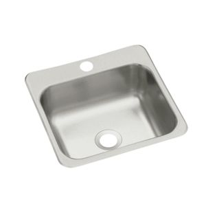 Entertainment 15x15x5-1/2" SS Single Bowl Bar Sink w/1 Hole
