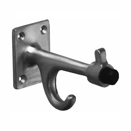 Clothes Hook W/Bumper In Matte Aluminum