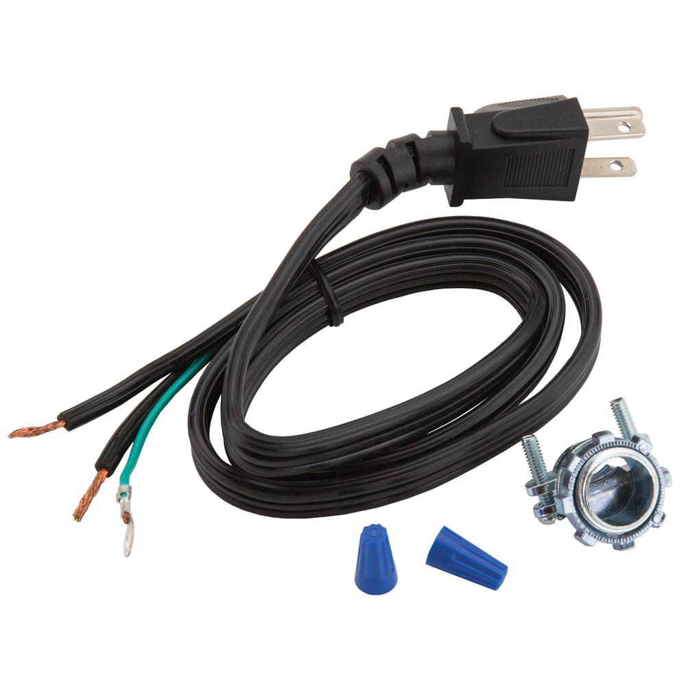 Garbage Disposal Power Cord Kit in Black