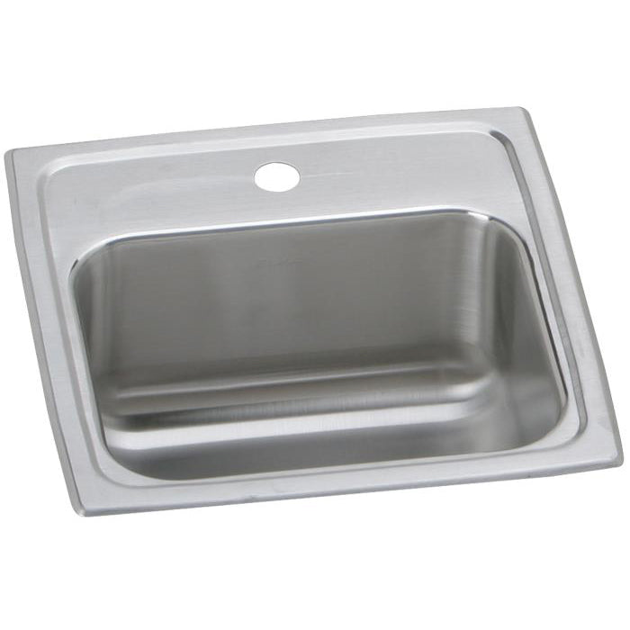 Lustertone Classic 15x15x6-1/8" SS 1-Bowl Bar Sink w/3 Holes