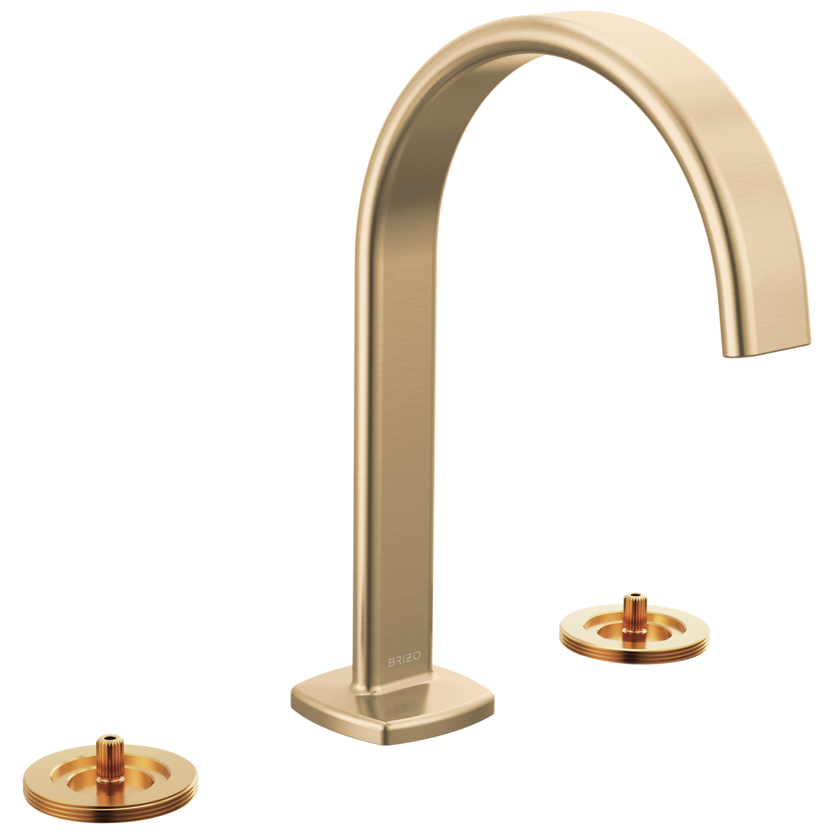 Allaria Widespread Arc Spout Lav Faucet, No Hdl in Luxe Gold