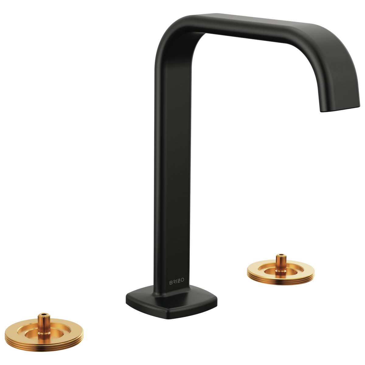 Allaria Widespread Square Spout Lav Faucet, No Hdl in Matte Black