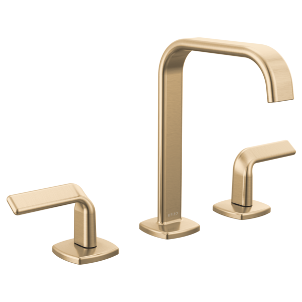 Allaria Widespread Square Spout Lav Faucet, No Hdl in Luxe Gold